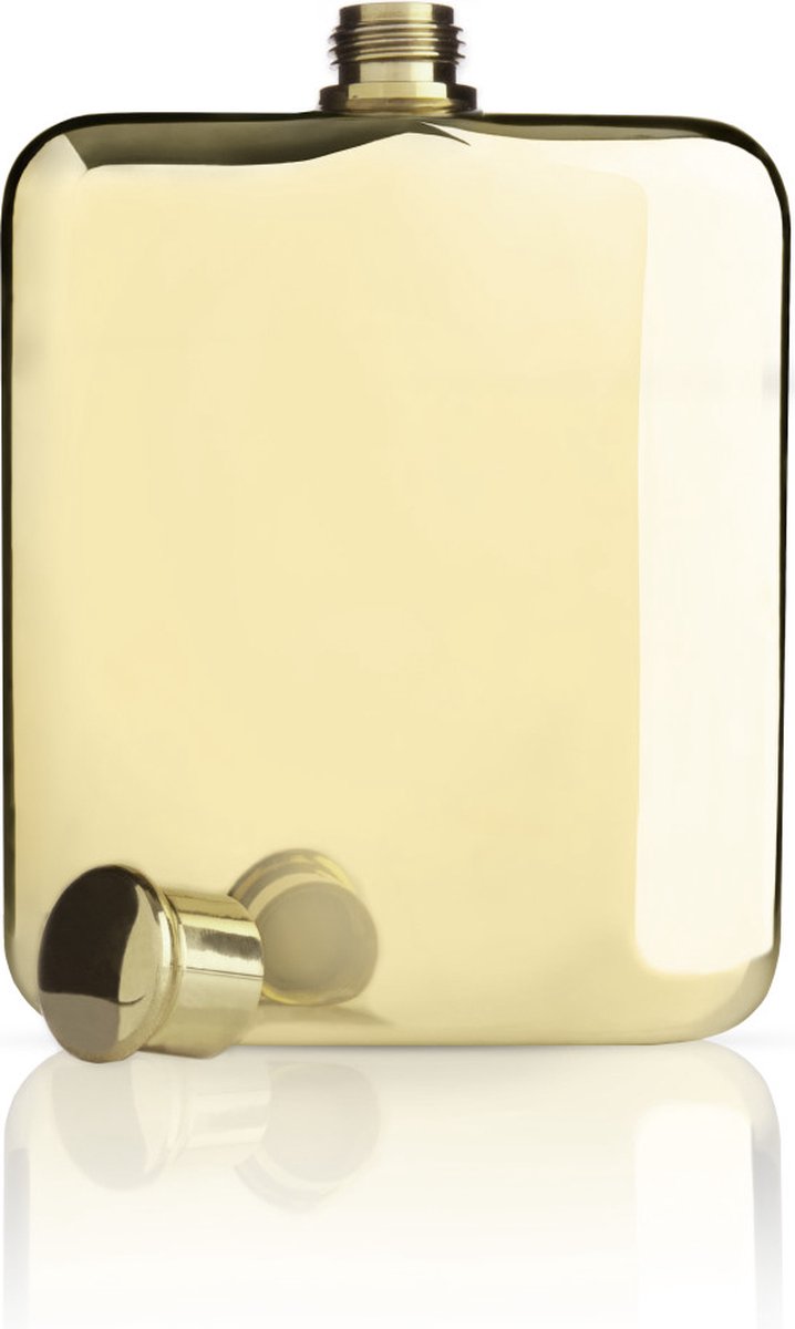 Viski heupfles - 177ml - roestvrijstaal - 14k goldplated