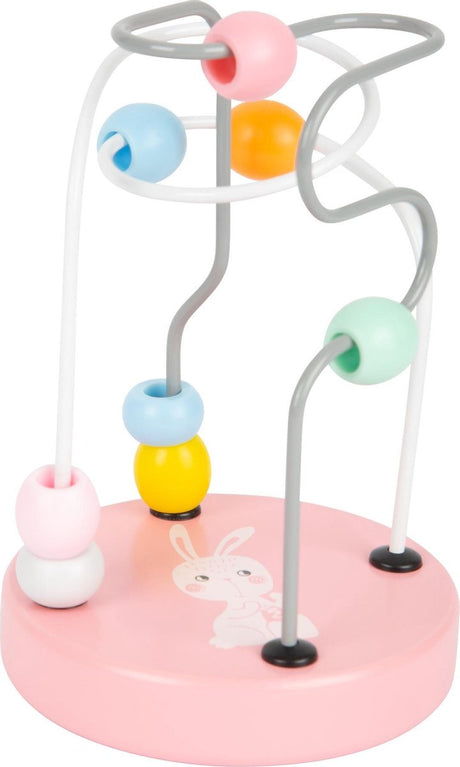 Small foot pastel konijn kralenspiraal - houten speelgoed vanaf 1 jaar