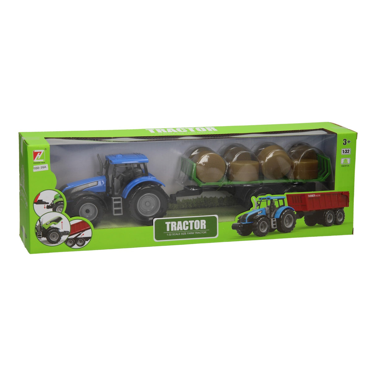 Tractor met balenwagen 1:32