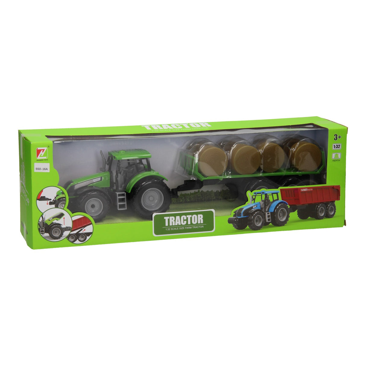 Tractor met balenwagen 1:32