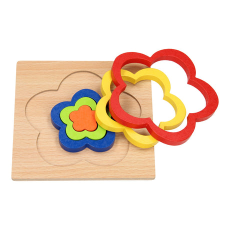 Houten vormenpuzzel - bloem