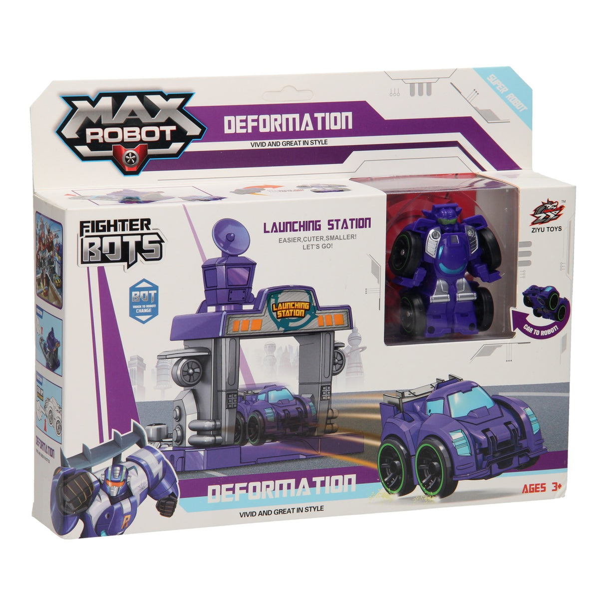 De Max Roboter Max Roboter transforméiert Set Lunchbaan Purple