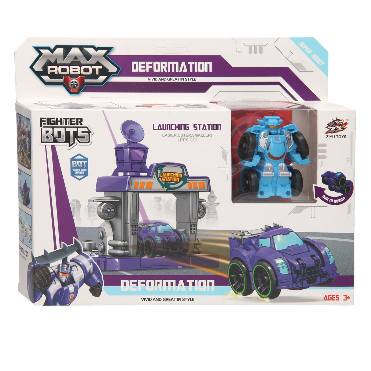 De Max Roboter Max Roboter transforméiert Set Lunchbaan Purple