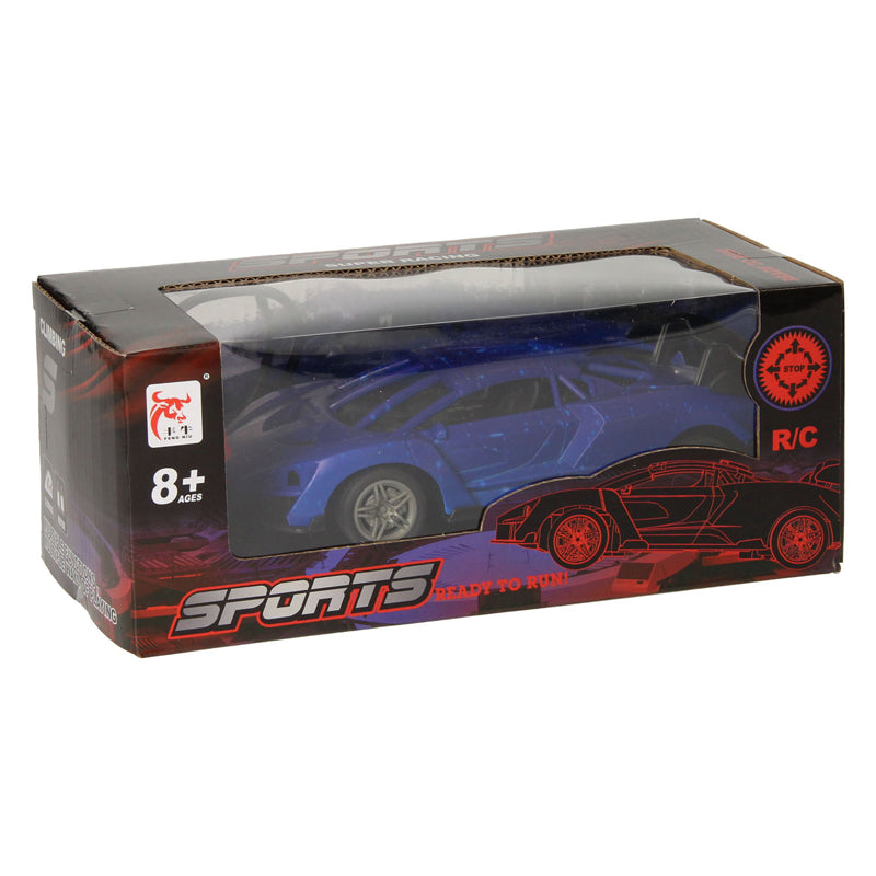 Rc racewagen blauw zwart bestuurbare auto