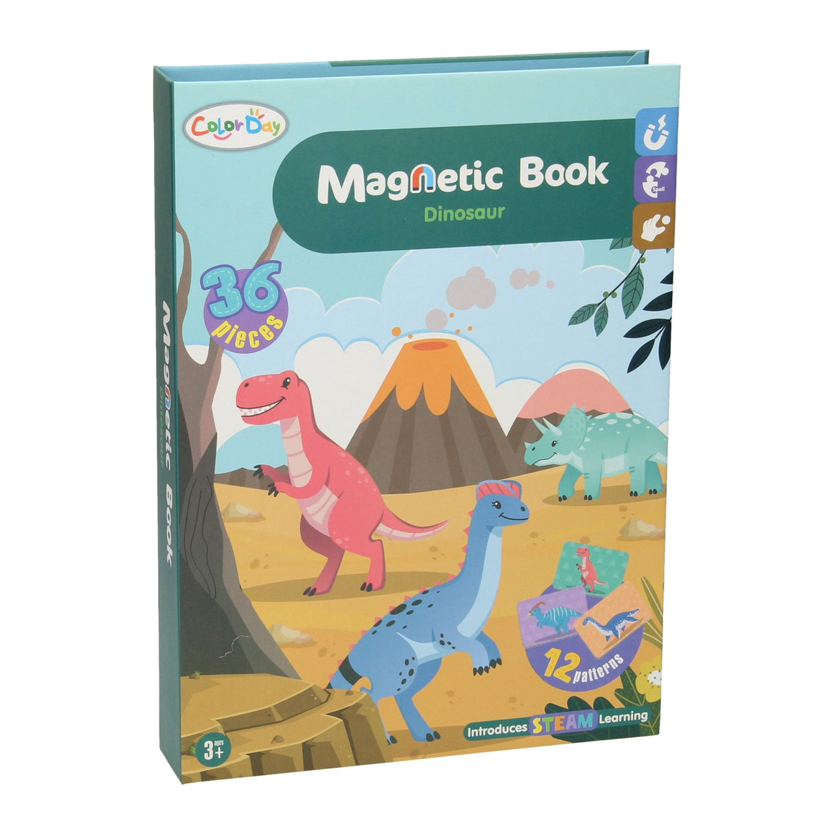 Magnetisch boek - dinosaurus, 36dlg.