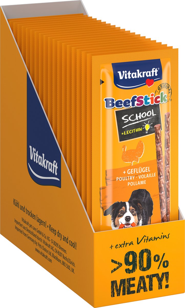 Vitakraft beef stick school gevogelte - 20 stuks - 20x20 gram