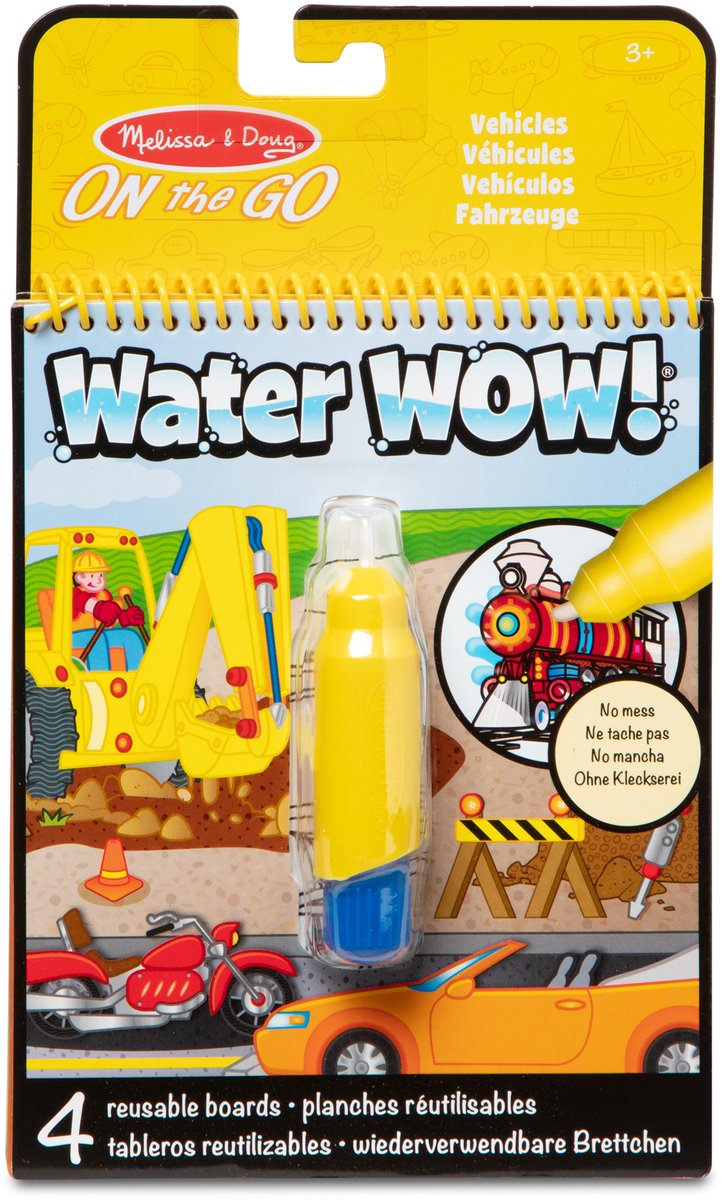 Melissa doug - water wow! waterkleurboek - voertuigen - herbruikbaar