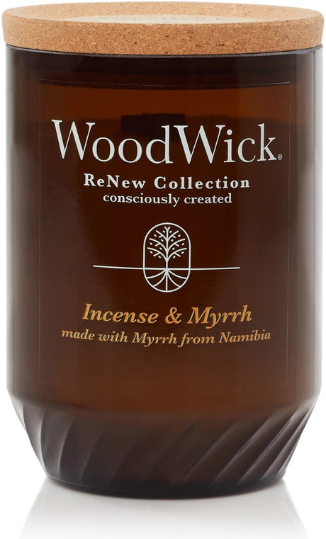 Woodwick renew medium geurkaars - incense myrrh - 55 branduren