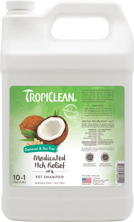 Tropiclean havermout en tea tree - anti-jeuk hondenshampoo - 3.8 l