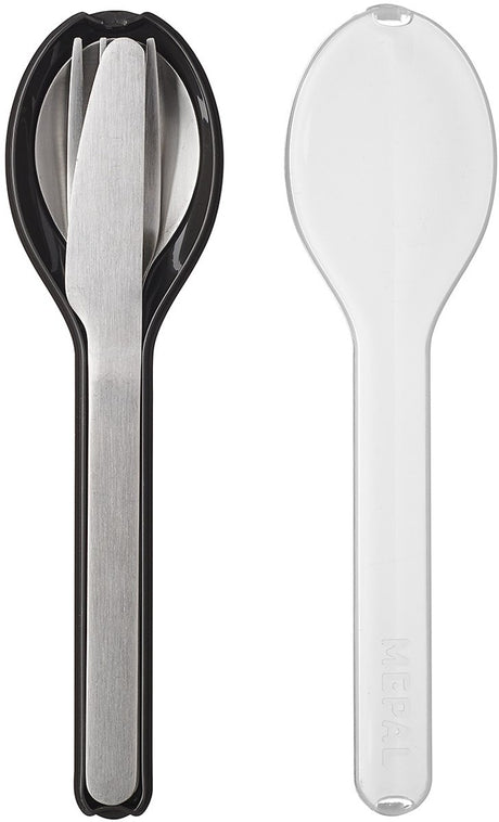 Mepal - ellipse bestekset 3-delig - mes. vork en lepel - rvs - nordic black