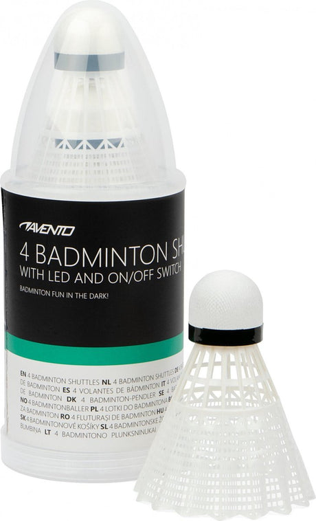 Avento 4 badminton shuttles - led - wit