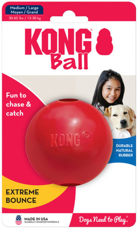 Kong bal medium - bal - diameter 8 cm - rood
