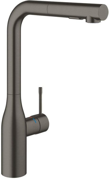 Grohe essence new keukenkraan - hoge uitloop - met uittrekbare handdouche - dual spray - hard graphite geborsteld (mat antraciet)
