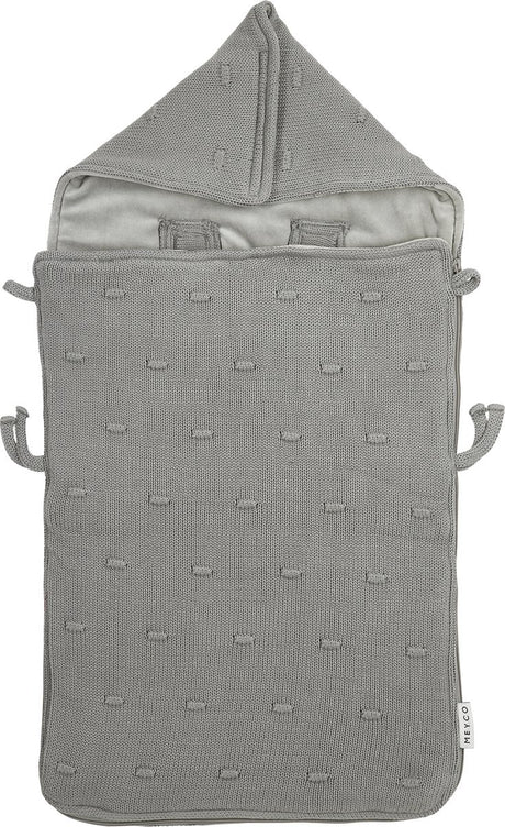 Meyco baby knots voetenzak - grey - 40x82cm