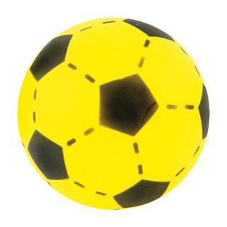 T f creations softbal foam - voetbal print - geel- zacht - diameter 20 cm - speelgoed ballen