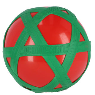 Rode crossbal met groene rubberband | 10 stuks