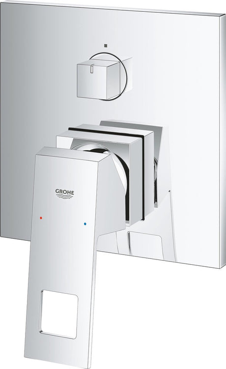 Grohe eurocube inbouw douchekraan - opbouwdeel - 3weg omstelling - met bad optie - chroom