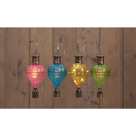 Anna's collection solar luchtballon flame effect 8x16cm blauw,groen,geel,roze