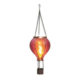 Anna's collection solar luchtballon met vlameffect roze 12led 11x36cm