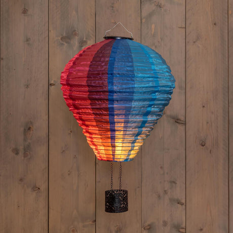Anna's collection solar luchtballon nylon met vlameffect 22led 29x58cm