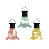 Anna's collection solar lampje bloem 8x10cm geel groen roze led warm wit
