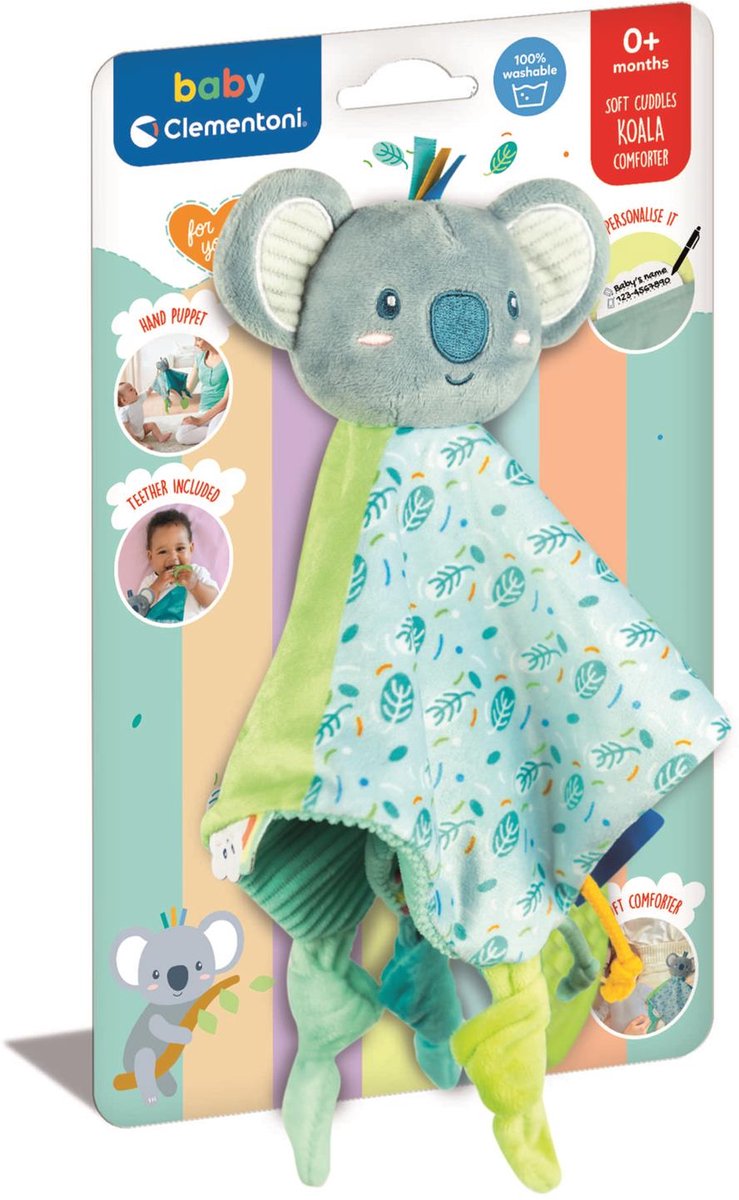 Clementoni - baby comforter koala - zachte knuffeldoek - sensorisch - kraamcadeau - vanaf 0 maanden
