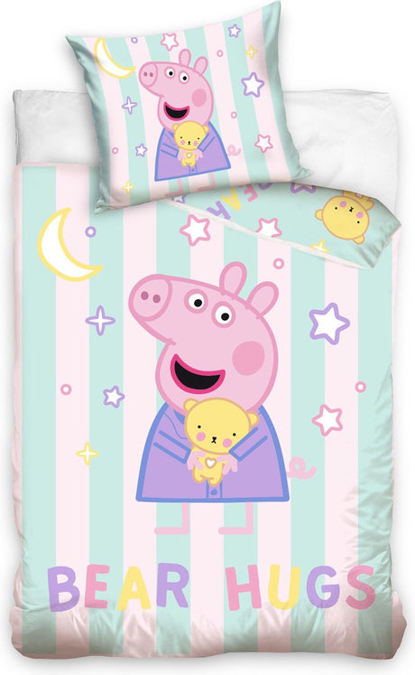 Peppa pig baby dekbedovertrek bear hugs - 100 x 135 cm - katoen