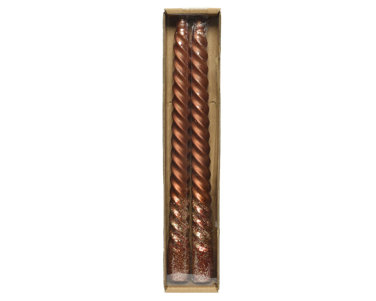 Decoris dinerkaars swirl kaneel glitter 2stuks