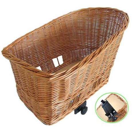 Basil Pasja - hondenfietsmand – large - 50 cm - achtermand – natural