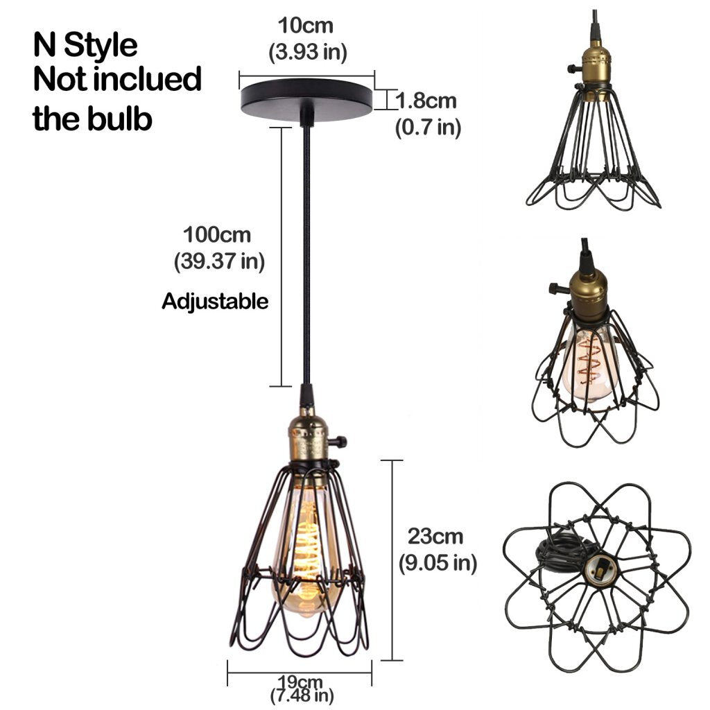 Homestyle Pro Homestyle MK006-B Industriële Hanglamp 19x23 cm Zwart Metaal