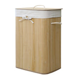 Homestyle pro homestyle rechthoekige bamboe wasmand 40x30x60 cm naturel wit