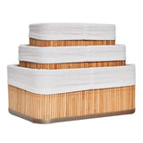 Homestyle Pro Homestyle Bamboe Opbergmanden 3 Stuks Naturel Wit