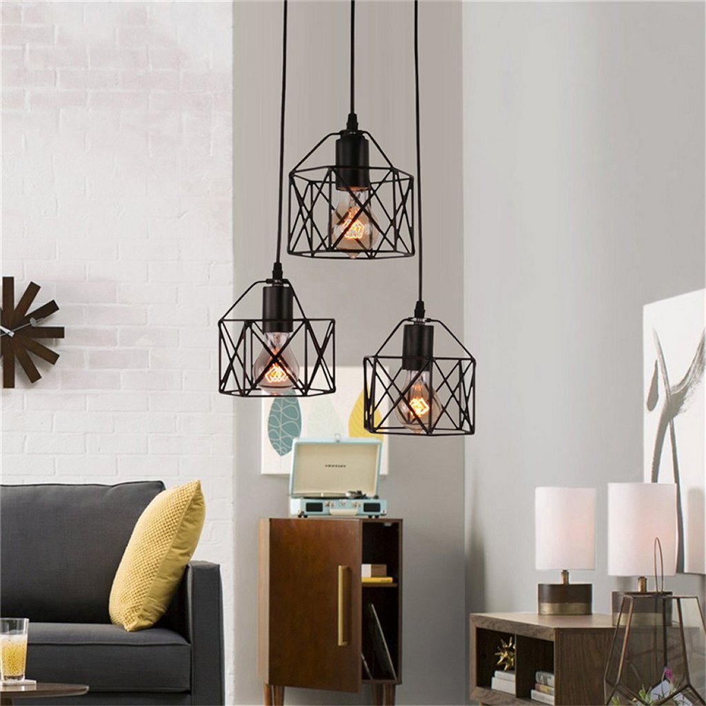 Homestyle pro mk019-b industriële hanglampen zwart metaal