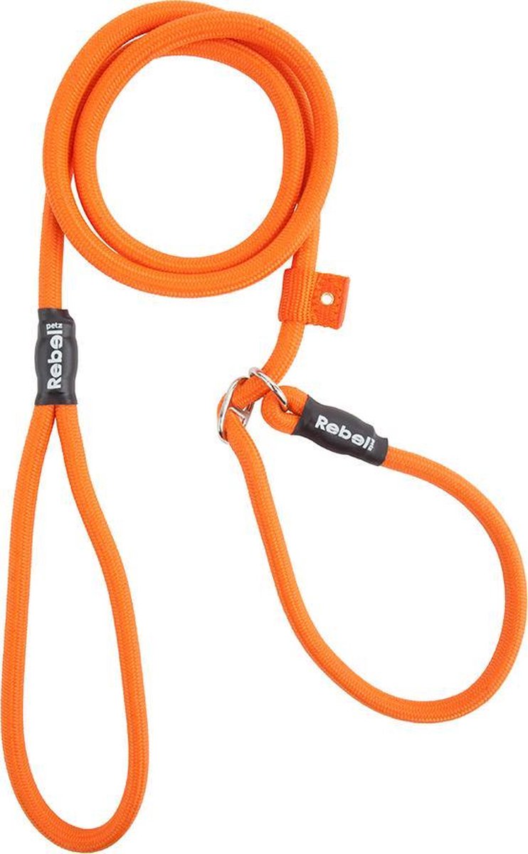Rebel petz hondenriem - trainingslijn - oranje - s - 8mm x 140cm