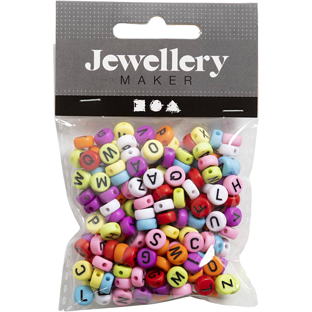 Creativ company https: www.cchobby.nl ronde-letterkralen-d-7-mm-gatgrootte-1-2-mm-ca-200-stuk-diverse-kleuren-25-gr-1-doos