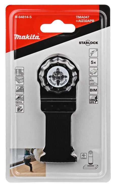 Makita tma047 invalzaagblad 32mm hout staal 5 stuks