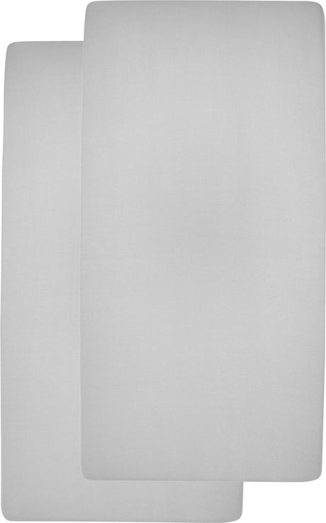 Meyco baby uni hoeslaken wieg - 2-pack - light grey - 40x80 90cm