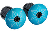 Supacaz Super sticky kush star fade stuurlint zwart neon blauw inclusief aluminium neon blauw stuurplug
