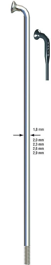 Sapim spaak leader spoke leader sst 2x184mm b