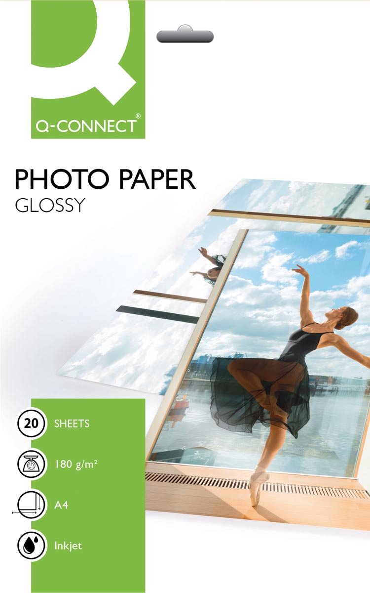 Q-connect fotopapier, ft a4, 180 g, pak van 20 vel