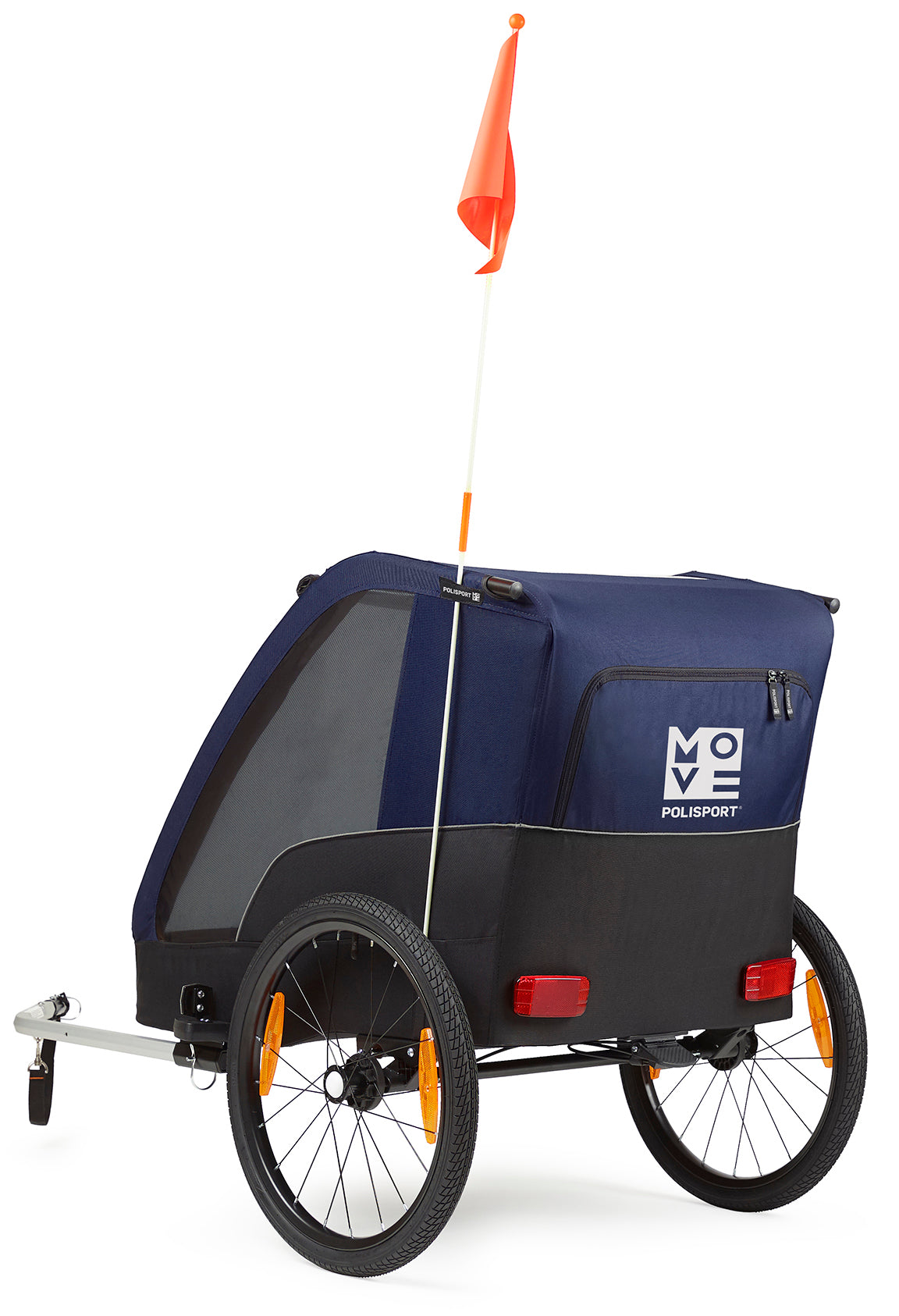 Polisport Kindertrailer zonder wandelkit grijs blauw