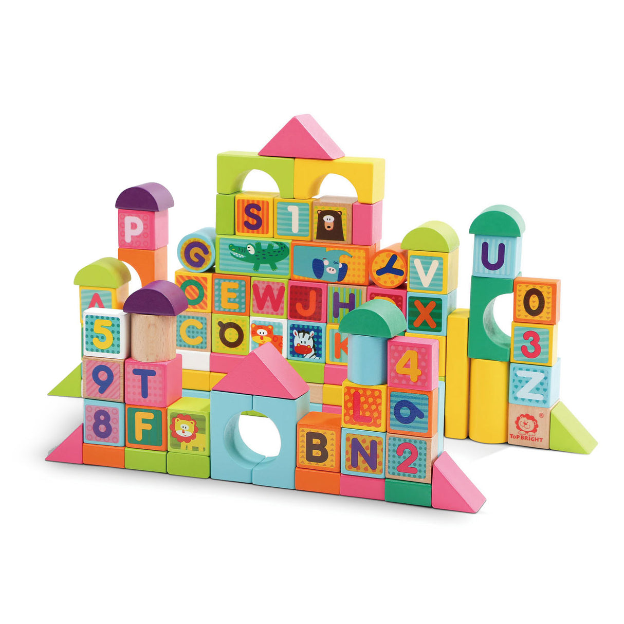 Topbright houten blokken letters en cijfers, 123dlg.