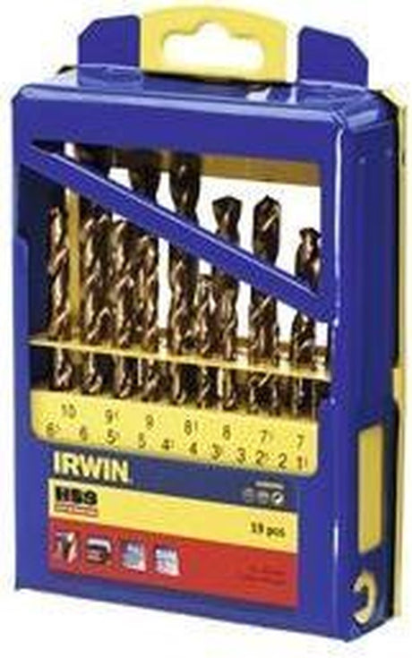 Irwin hss pro titanium - boor set - 19-delig - titanium coating
