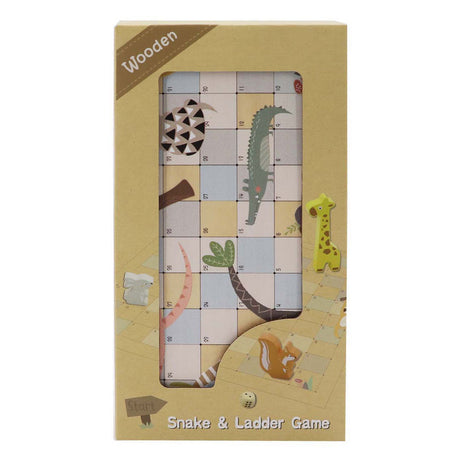 Houten slangen en ladders spel