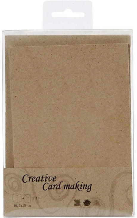 Creativ company kaarten enveloppen 10,5x15 cm naturel 10 stuks