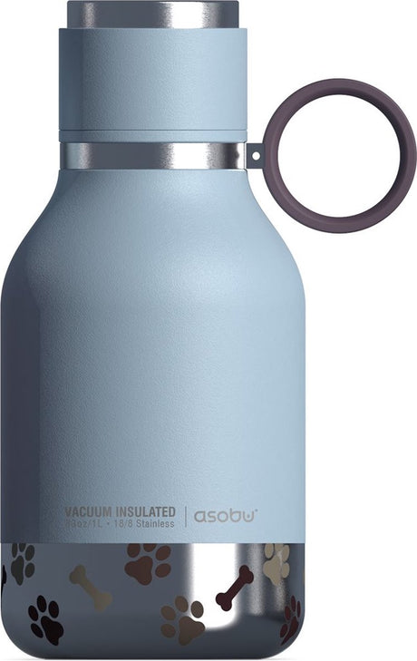 Asobu dog bowl bottle stainless - blauw