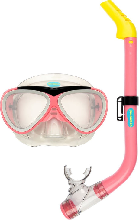 Waimea duikbril met snorkel - kinderen - roze - waterafvoerventiel