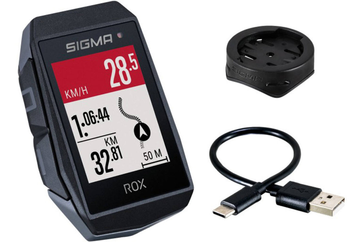 Sigma Rox 11.1 evo gps zw zw standaard stuurhouder + usb-c oplaadkabel