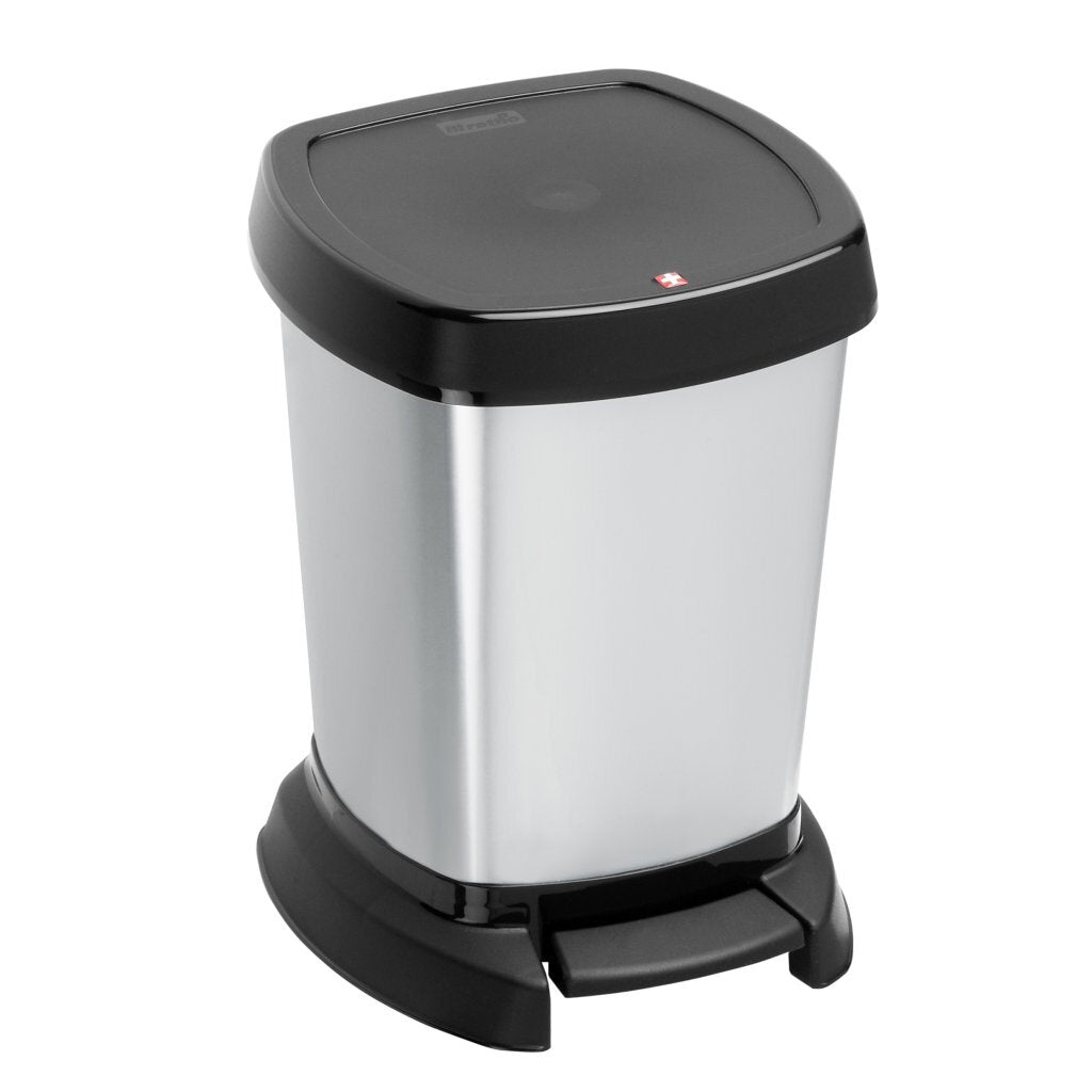 Rotho paso pedaalemmer 6l zilver metallic