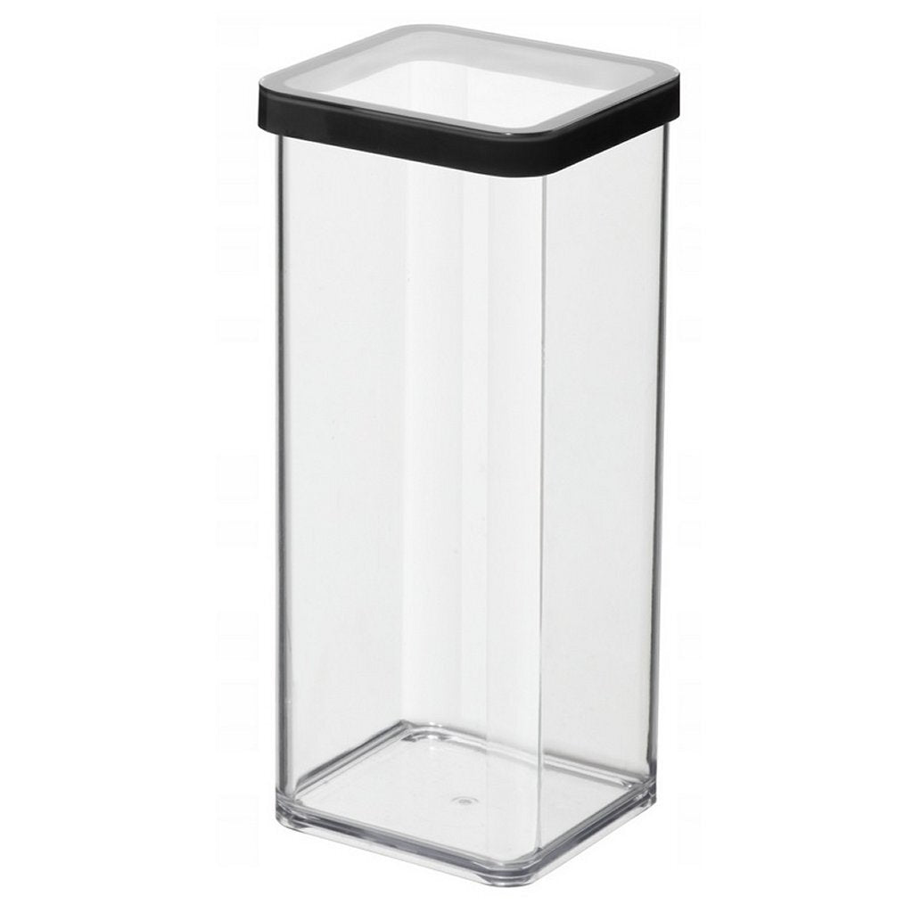 Rotho loft bewaardoos 10x10x21 cm 1.5l zwart transparant